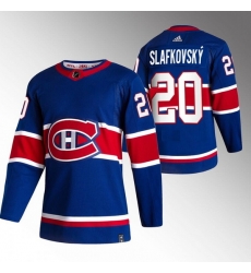 Men Montreal Canadiens 20 Juraj Slafkovsky Blue Stitched Jersey Men Montreal Canadiens 20 Juraj Slafkovsky Blue Stitched Jersey