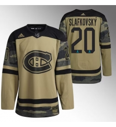 Men Montreal Canadiens 20 Juraj Slafkovsky Olive Salute To Service Stitched Jersey Men Montreal Canadiens 20 Juraj Slafkovsky Olive Salute To Service Stitched Jersey