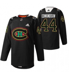 Men Montreal Canadiens 44 Joel Edmundson 2022 Black Warm Up History Night Stitched Jerse Men Montreal Canadiens 44 Joel Edmundson 2022 Black Warm Up History Night Stitched Jerse