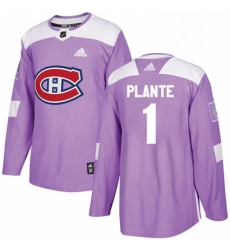 Mens Adidas Montreal Canadiens 1 Jacques Plante Authentic Purple Fights Cancer Practice NHL Jersey Mens Adidas Montreal Canadiens 1 Jacques Plante Authentic Purple Fights Cancer Practice NHL Jersey