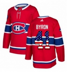 Mens Adidas Montreal Canadiens 41 Paul Byron Authentic Red USA Flag Fashion NHL Jersey Mens Adidas Montreal Canadiens 41 Paul Byron Authentic Red USA Flag Fashion NHL Jersey