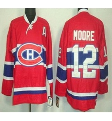 Montreal Canadiens 12 Dickie Moore Red Throwback CCM NHL Jersey Montreal Canadiens 12 Dickie Moore Red Throwback CCM NHL Jersey