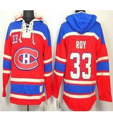 Montreal Canadiens 33 Patrick Roy Red Lace-Up NHL Jersey Hoodies Montreal Canadiens 33 Patrick Roy Red Lace-Up NHL Jersey Hoodies