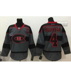 Montreal Canadiens #4 Jean Beliveau Charcoal Cross Check Fashion Stitched NHL Jersey Montreal Canadiens #4 Jean Beliveau Charcoal Cross Check Fashion Stitched NHL Jersey