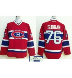 Montreal Canadiens #76 P.K Subban Red Autographed Stitched NHL Montreal Canadiens #76 P.K Subban Red Autographed Stitched NHL