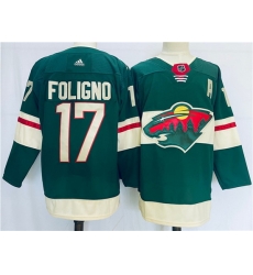 Men Minnesota Wild 17 Marcus Foligno Green Stitched Jersey Men Minnesota Wild 17 Marcus Foligno Green Stitched Jersey