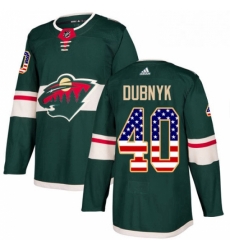 Mens Adidas Minnesota Wild 40 Devan Dubnyk Authentic Green USA Flag Fashion NHL Jersey Mens Adidas Minnesota Wild 40 Devan Dubnyk Authentic Green USA Flag Fashion NHL Jersey