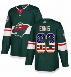 Mens Adidas Minnesota Wild 63 Tyler Ennis Authentic Green USA Flag Fashion NHL Jersey Mens Adidas Minnesota Wild 63 Tyler Ennis Authentic Green USA Flag Fashion NHL Jersey
