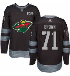 Mens Adidas Minnesota Wild 71 J T Brown Authentic Black 1917 2017 100th Anniversary NHL Jerse Mens Adidas Minnesota Wild 71 J T Brown Authentic Black 1917 2017 100th Anniversary NHL Jerse