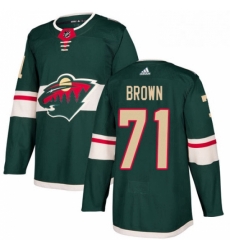 Mens Adidas Minnesota Wild 71 J T Brown Authentic Green Home NHL Jerse Mens Adidas Minnesota Wild 71 J T Brown Authentic Green Home NHL Jerse