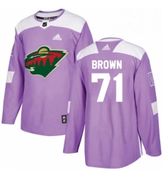 Mens Adidas Minnesota Wild 71 J T Brown Authentic Purple Fights Cancer Practice NHL Jerse Mens Adidas Minnesota Wild 71 J T Brown Authentic Purple Fights Cancer Practice NHL Jerse