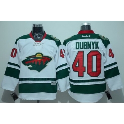 Minnesota Wild #40 Devan Dubnyk White Stitched NHL Jersey