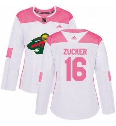 Womens Adidas Minnesota Wild 16 Jason Zucker Authentic WhitePink Fashion NHL Jersey Womens Adidas Minnesota Wild 16 Jason Zucker Authentic WhitePink Fashion NHL Jersey