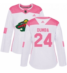 Womens Adidas Minnesota Wild 24 Matt Dumba Authentic WhitePink Fashion NHL Jersey Womens Adidas Minnesota Wild 24 Matt Dumba Authentic WhitePink Fashion NHL Jersey