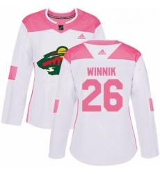 Womens Adidas Minnesota Wild 26 Daniel Winnik Authentic WhitePink Fashion NHL Jersey Womens Adidas Minnesota Wild 26 Daniel Winnik Authentic WhitePink Fashion NHL Jersey