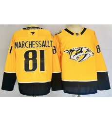 Men Nashville Predators 81 Jonathan Marchessault Gold 2024 25 Home Stitched Hockey Jersey Men Nashville Predators 81 Jonathan Marchessault Gold 2024 25 Home Stitched Hockey Jersey