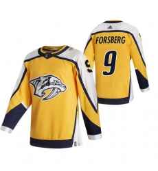 Men Nashville Predators 9 Filip Forsberg Yellow Adidas 2020 21 Reverse Retro Alternate NHL Jersey Men Nashville Predators 9 Filip Forsberg Yellow Adidas 2020 21 Reverse Retro Alternate NHL Jersey