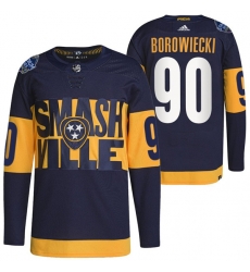 Men Nashville Predators 90 Mark Borowiecki 2022 Navy Stadium Series Breakaway Player Stitched Jersey Men Nashville Predators 90 Mark Borowiecki 2022 Navy Stadium Series Breakaway Player Stitched Jersey