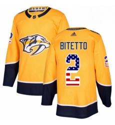 Mens Adidas Nashville Predators 2 Anthony Bitetto Authentic Gold USA Flag Fashion NHL Jersey Mens Adidas Nashville Predators 2 Anthony Bitetto Authentic Gold USA Flag Fashion NHL Jersey