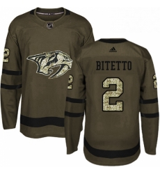 Mens Adidas Nashville Predators 2 Anthony Bitetto Authentic Green Salute to Service NHL Jersey Mens Adidas Nashville Predators 2 Anthony Bitetto Authentic Green Salute to Service NHL Jersey