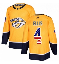 Mens Adidas Nashville Predators 4 Ryan Ellis Authentic Gold USA Flag Fashion NHL Jersey Mens Adidas Nashville Predators 4 Ryan Ellis Authentic Gold USA Flag Fashion NHL Jersey