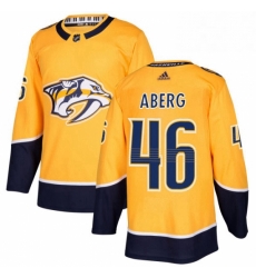 Mens Adidas Nashville Predators 46 Pontus Aberg Premier Gold Home NHL Jersey Mens Adidas Nashville Predators 46 Pontus Aberg Premier Gold Home NHL Jersey