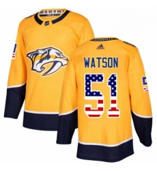 Mens Adidas Nashville Predators 51 Austin Watson Authentic Gold USA Flag Fashion NHL Jersey Mens Adidas Nashville Predators 51 Austin Watson Authentic Gold USA Flag Fashion NHL Jersey