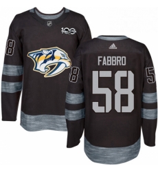 Mens Adidas Nashville Predators 58 Dante Fabbro Authentic Black 1917 2017 100th Anniversary NHL Jersey Mens Adidas Nashville Predators 58 Dante Fabbro Authentic Black 1917 2017 100th Anniversary NHL Jersey