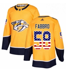 Mens Adidas Nashville Predators 58 Dante Fabbro Authentic Gold USA Flag Fashion NHL Jersey Mens Adidas Nashville Predators 58 Dante Fabbro Authentic Gold USA Flag Fashion NHL Jersey