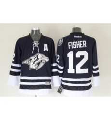 NHL Nashville Predators #12 Mike Fisher Dark blue jerseys NHL Nashville Predators #12 Mike Fisher Dark blue jerseys