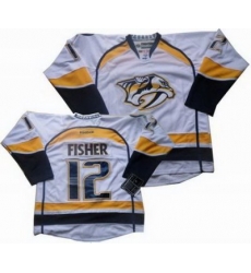 Nashville Predators #12 Mike Fisher WHITE Jersey Nashville Predators #12 Mike Fisher WHITE Jersey