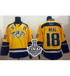Predators #18 James Neal Yellow Home 2017 Stanley Cup Final Patch Stitched NHL Jersey Predators #18 James Neal Yellow Home 2017 Stanley Cup Final Patch Stitched NHL Jersey