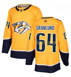Predators #64 Mikael Granlund Yellow Home Authentic Stitched Hockey Jersey Predators #64 Mikael Granlund Yellow Home Authentic Stitched Hockey Jersey