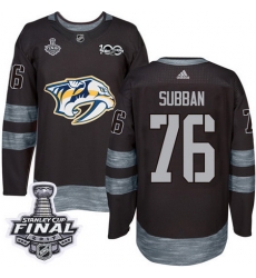Predators #76 P K Subban Black 1917 2017 100th Anniversary Stanley Cup Final Patch Stitched NHL Jersey Predators #76 P K Subban Black 1917 2017 100th Anniversary Stanley Cup Final Patch Stitched NHL Jersey