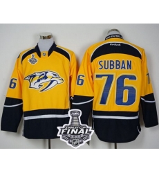 Predators #76 P K Subban Yellow Home 2017 Stanley Cup Final Patch Stitched NHL Jersey Predators #76 P K Subban Yellow Home 2017 Stanley Cup Final Patch Stitched NHL Jersey