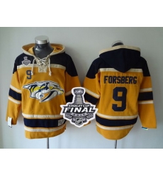 Predators #9 Filip Forsberg Yellow Sawyer Hooded Sweatshirt 2017 Stanley Cup Final Patch Stitched NHL Jersey Predators #9 Filip Forsberg Yellow Sawyer Hooded Sweatshirt 2017 Stanley Cup Final Patch Stitched NHL Jersey