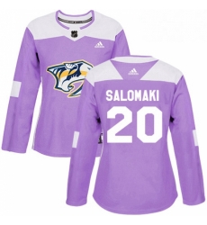 Womens Adidas Nashville Predators 20 Miikka Salomaki Authentic Purple Fights Cancer Practice NHL Jersey Womens Adidas Nashville Predators 20 Miikka Salomaki Authentic Purple Fights Cancer Practice NHL Jersey