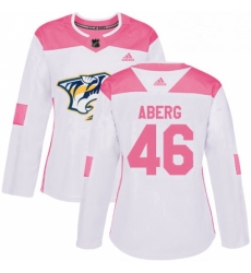 Womens Adidas Nashville Predators 46 Pontus Aberg Authentic WhitePink Fashion NHL Jersey Womens Adidas Nashville Predators 46 Pontus Aberg Authentic WhitePink Fashion NHL Jersey