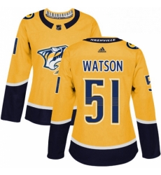 Womens Adidas Nashville Predators 51 Austin Watson Authentic Gold Home NHL Jersey Womens Adidas Nashville Predators 51 Austin Watson Authentic Gold Home NHL Jersey