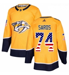 Youth Adidas Nashville Predators 74 Juuse Saros Authentic Gold USA Flag Fashion NHL Jersey Youth Adidas Nashville Predators 74 Juuse Saros Authentic Gold USA Flag Fashion NHL Jersey