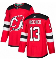 Men Adidas New Jersey Devils #13 Nico Hischier Red NHL Jersey Men Adidas New Jersey Devils #13 Nico Hischier Red NHL Jersey