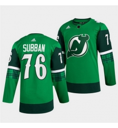 Men New jerseyy Devils 76 P K Subban Green Warm Up St Patricks Day Stitched jersey Men New jerseyy Devils 76 P K Subban Green Warm Up St Patricks Day Stitched jersey