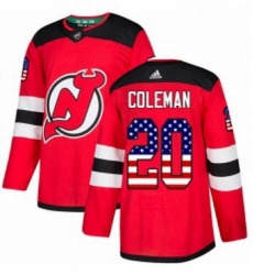 Mens Adidas New Jersey Devils 20 Blake Coleman Authentic Red USA Flag Fashion NHL Jersey Mens Adidas New Jersey Devils 20 Blake Coleman Authentic Red USA Flag Fashion NHL Jersey