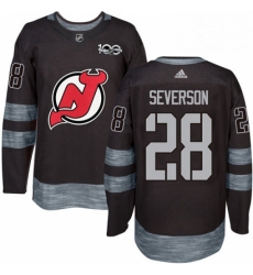 Mens Adidas New Jersey Devils 28 Damon Severson Authentic Black 1917 2017 100th Anniversary NHL Jersey Mens Adidas New Jersey Devils 28 Damon Severson Authentic Black 1917 2017 100th Anniversary NHL Jersey