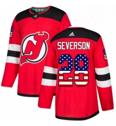 Mens Adidas New Jersey Devils 28 Damon Severson Authentic Red USA Flag Fashion NHL Jersey Mens Adidas New Jersey Devils 28 Damon Severson Authentic Red USA Flag Fashion NHL Jersey