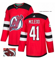Mens Adidas New Jersey Devils 41 Michael McLeod Authentic Red Fashion Gold NHL Jersey Mens Adidas New Jersey Devils 41 Michael McLeod Authentic Red Fashion Gold NHL Jersey