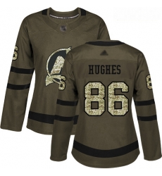 Devils #86 Jack Hughes Green Salute to Service Women Stitched Hockey Jersey Devils #86 Jack Hughes Green Salute to Service Women Stitched Hockey Jersey