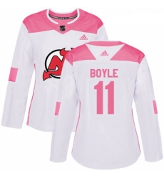 Womens Adidas New Jersey Devils 11 Brian Boyle Authentic WhitePink Fashion NHL Jersey Womens Adidas New Jersey Devils 11 Brian Boyle Authentic WhitePink Fashion NHL Jersey