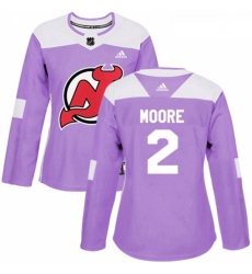 Womens Adidas New Jersey Devils 2 John Moore Authentic Purple Fights Cancer Practice NHL Jersey Womens Adidas New Jersey Devils 2 John Moore Authentic Purple Fights Cancer Practice NHL Jersey