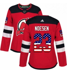 Womens Adidas New Jersey Devils 23 Stefan Noesen Authentic Red USA Flag Fashion NHL Jersey Womens Adidas New Jersey Devils 23 Stefan Noesen Authentic Red USA Flag Fashion NHL Jersey